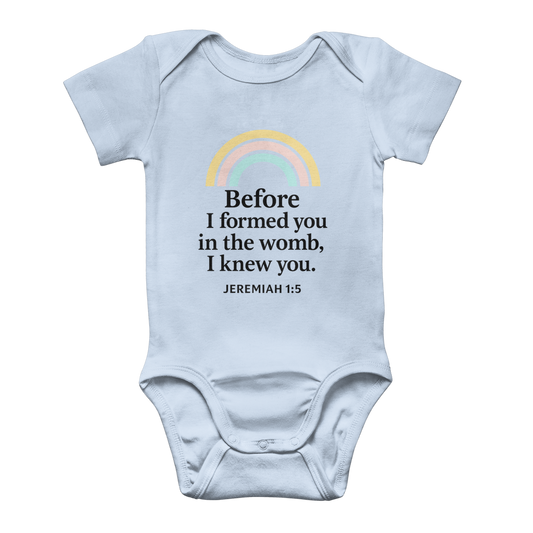 Jeremiah 1:5 Baby Onesie – Before I Formed You | Little Foot