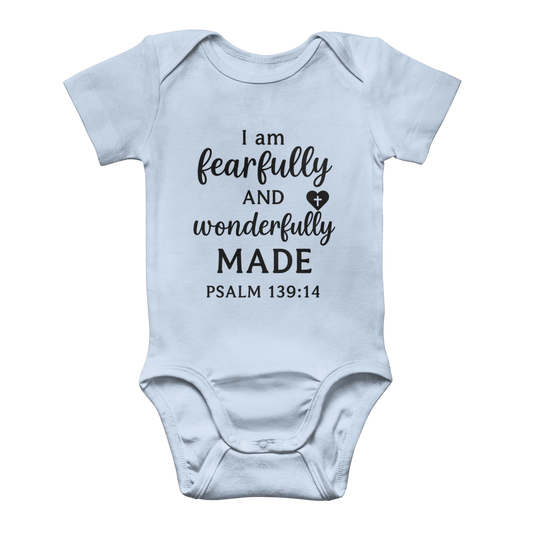 Fearfully & Wonderfully Made Baby Onesie – Psalm 139:14 | Little Foot