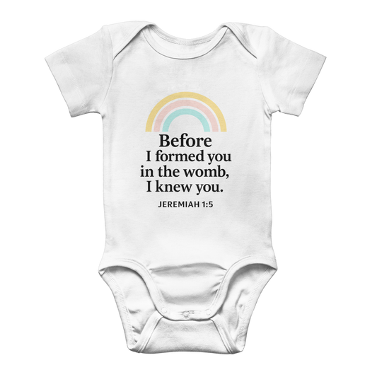 Jeremiah 1:5 Baby Onesie β Before I Formed You | Little Foot