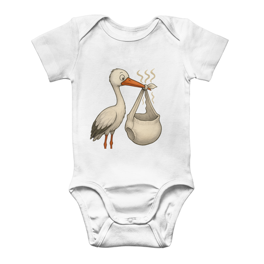 Funny Baby Onesie – Stork with Smelly Diaper | Little Foot